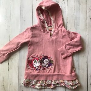 Appaman Girls Pink Hooded Sweatshirt w/ Ruffles